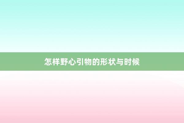 怎样野心引物的形状与时候